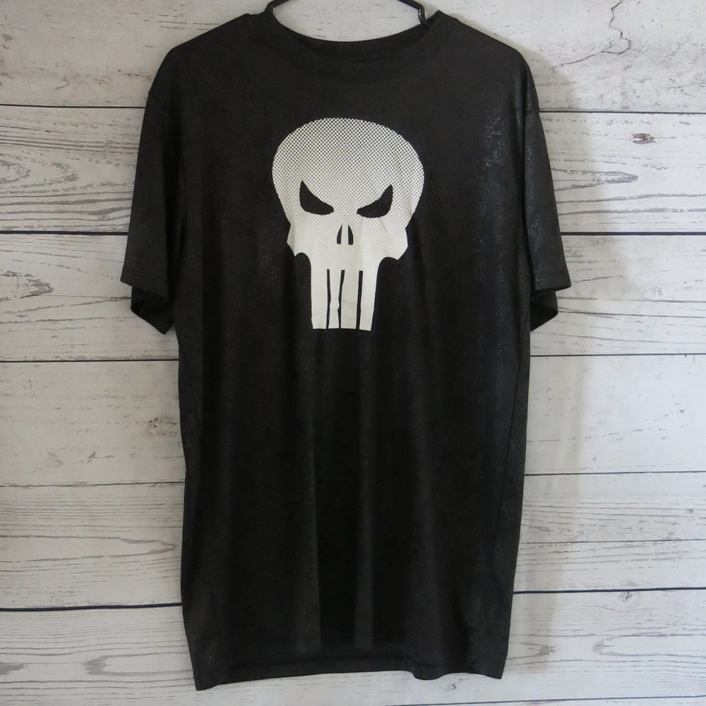 Marvel The Punisher Short Sleeve Graphic Logo T Shirt - Size Large